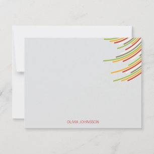 Color Party Stripes 21st Birthday Thank You Note