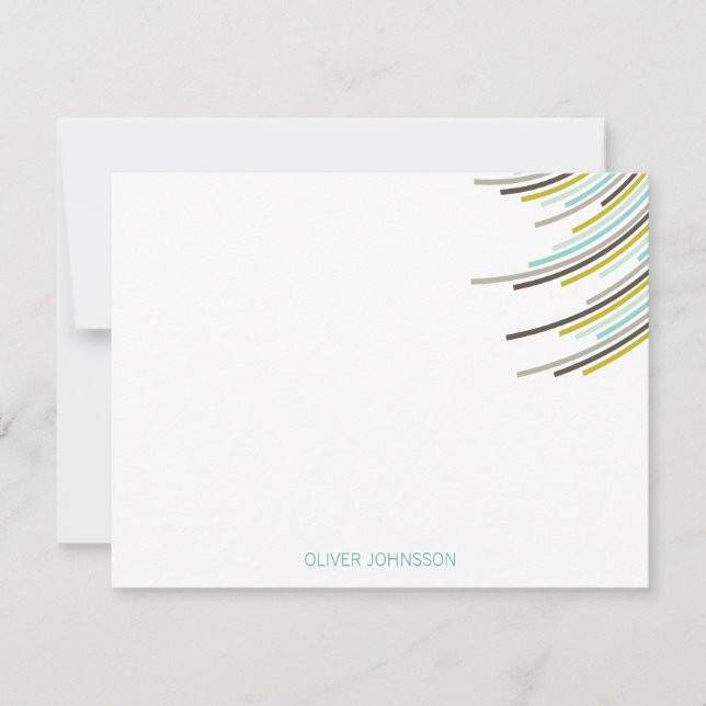 Color Party Stripes 21st Birthday Thank You Note Card (Front)