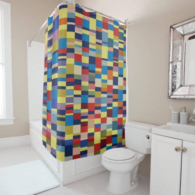 Color Patchwork 061120 Shower Curtain (In Situ)