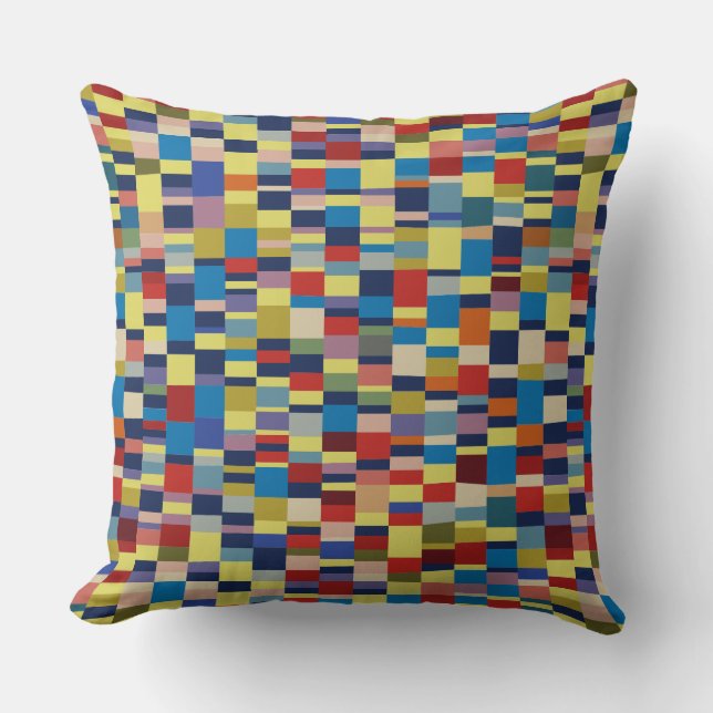 Color Patchwork 061120 Throw Pillow (Front)