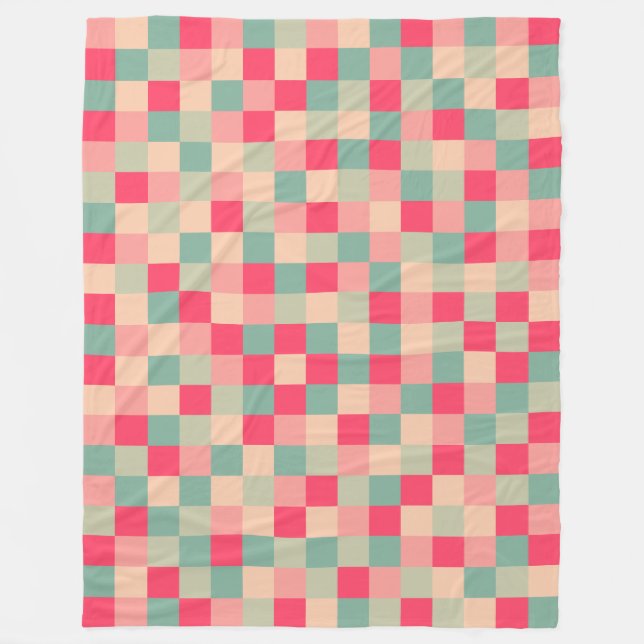 Color Patchwork Pattern 151214 Fleece Blanket (Front)