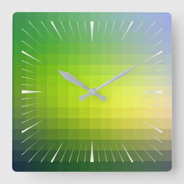 color pattern 10 square wall clock (Front)