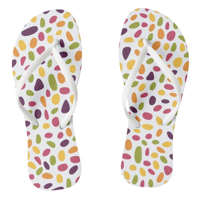 Color Pebble Pattern Flip Flops (Footbed)