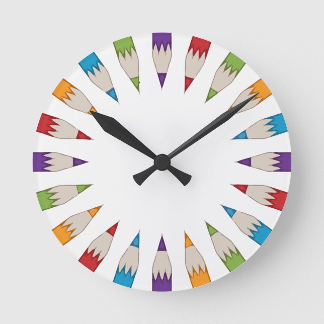 Color pencil classroom clock (Front)