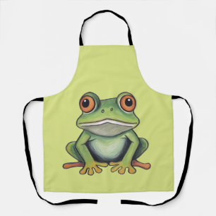Color Pencil Drawing Frog Apron
