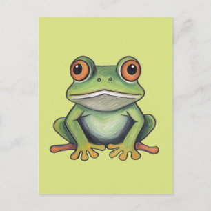 Color Pencil Drawing Frog Postcard