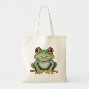 Color Pencil Drawing Frog Tote Bag