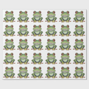 Color Pencil Drawing Frog Wrapping Paper