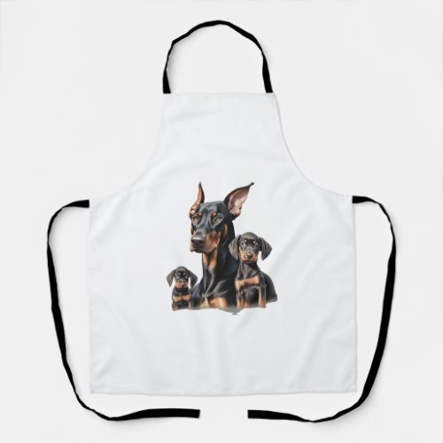 Color pencil sketch of a Doberman Pinscher  Essen Apron