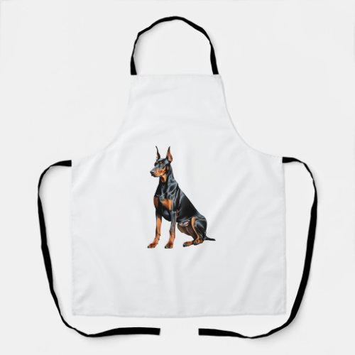 Color pencil sketch of a Doberman Pinscher  Essen Apron