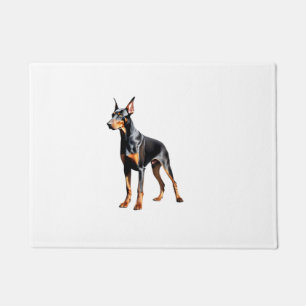 Color pencil sketch of a Doberman Pinscher.  Essen Doormat