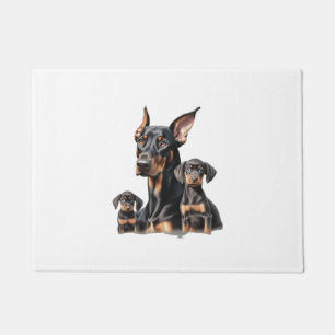 Color pencil sketch of a Doberman Pinscher.  Essen Doormat