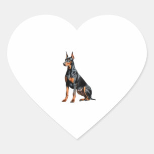 Color pencil sketch of a Doberman Pinscher. Essen Heart Sticker