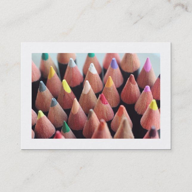 Color Pencils (Bordered) Business Card (Front)