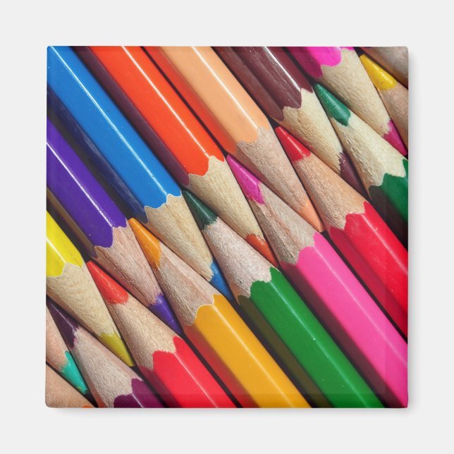 color pencils crayons background texture magnet (Front)