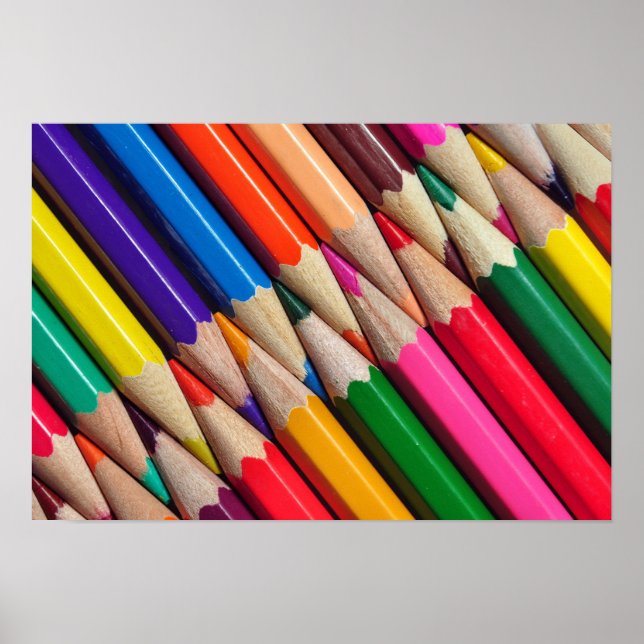 color pencils crayons background texture poster (Front)