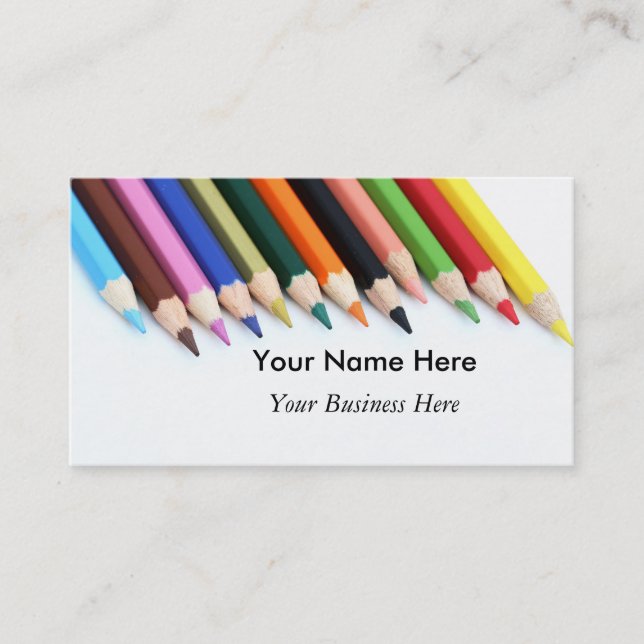 Color pencils personalized business card (Front)