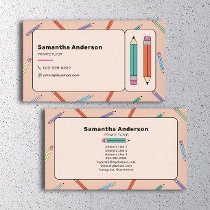Color Pencils, Private Tutor Business Card