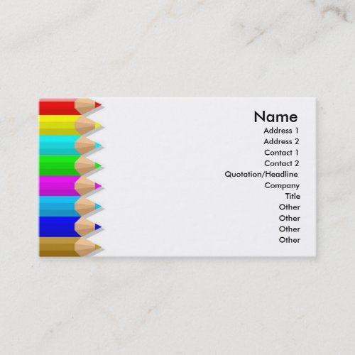 Color Pencils Profile Card Business Card Templates