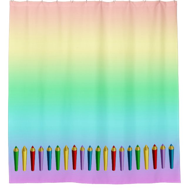 Color Pencils Shower Curtain (Front)