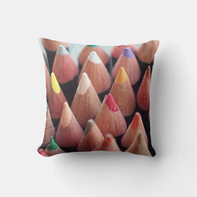 Color Pencils Throw Pillow (Front)