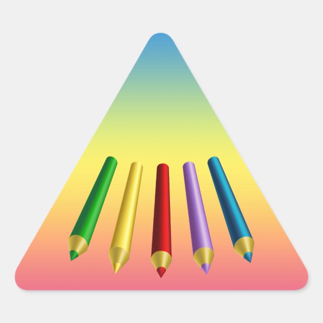 Color Pencils Triangle Sticker (Front)