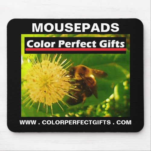 Color Perfect Gifts Advertisement Bumblebee Nectar Mouse Pad