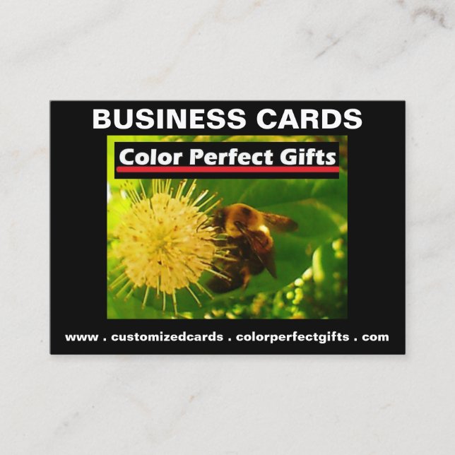 Color Perfect Gifts Advertisement Business Card (Front)