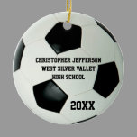 Color Photo Soccer Ball Sports Ceramic Ornament