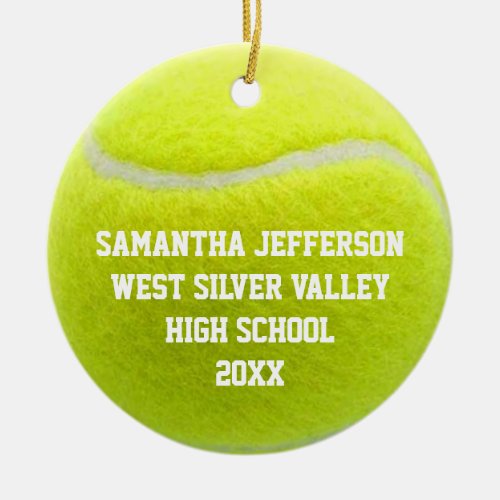 Color Photo Tennis Ball Sports Ceramic Ornament