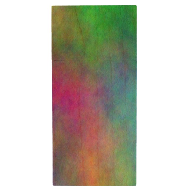 Color plasma wood flash drive (Front Vertical)