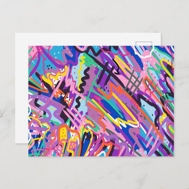 Color Play Abstract Art  Postcard (Front/Back)