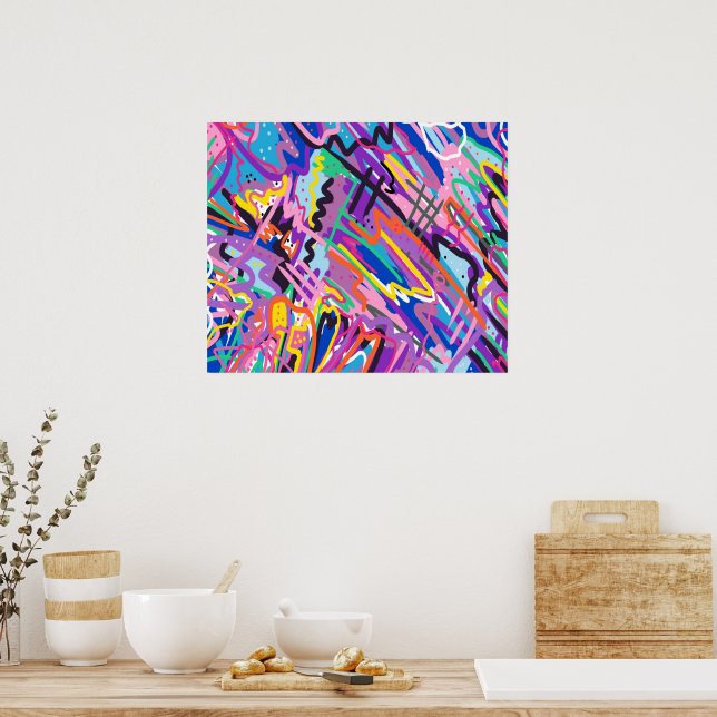 Color Play Abstract Art Poster (Kitchen)