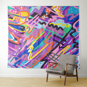Color Play Abstract Art  Tapestry