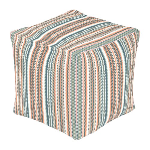 Color_Play Geo Striped Design Outdoor Pouf