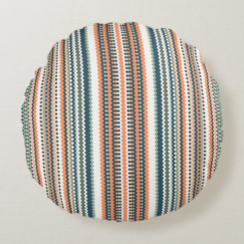 Color_Play Geo Striped Design Round Pillow