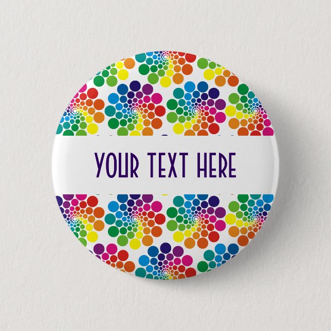 Color Points Circle Pattern + your backgr. & text Button (Front)