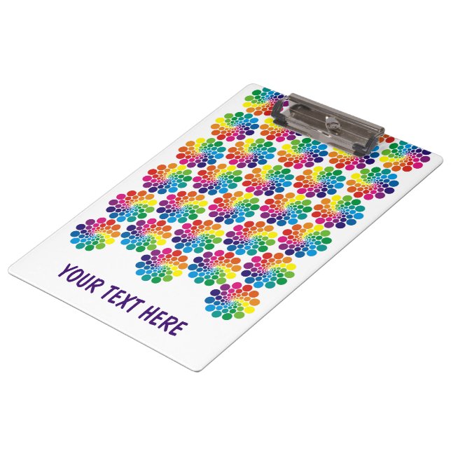 Color Points Circle Pattern + your backgr. & text Clipboard (Angled)