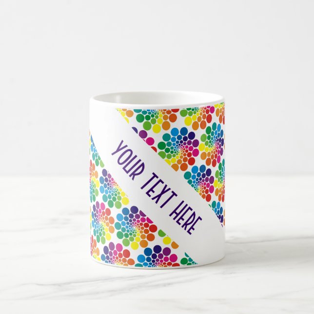 Color Points Circle Pattern + your backgr. & text Coffee Mug (Center)