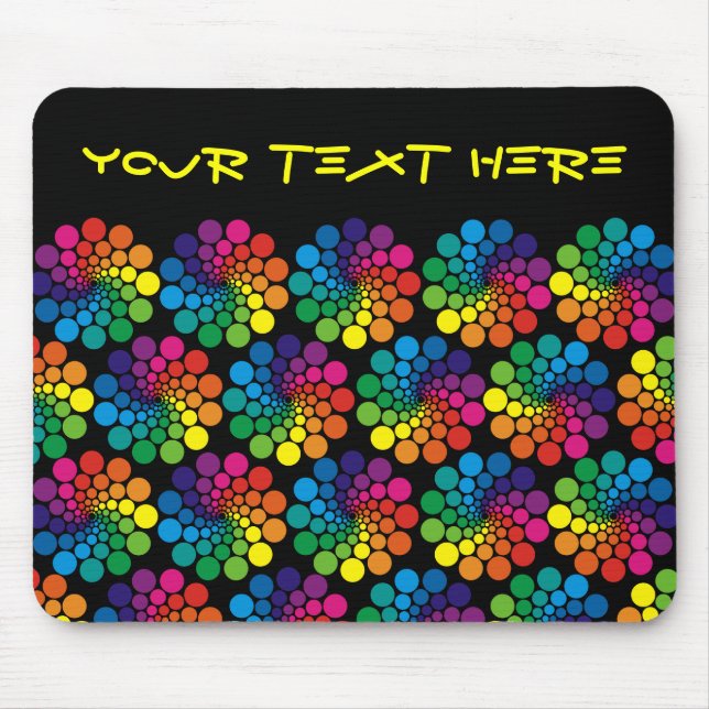 Color Points Circle Pattern + your backgr. & text Mouse Pad (Front)