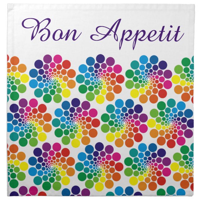 Color Points Circle Pattern + your backgr. & text Napkin (Front)