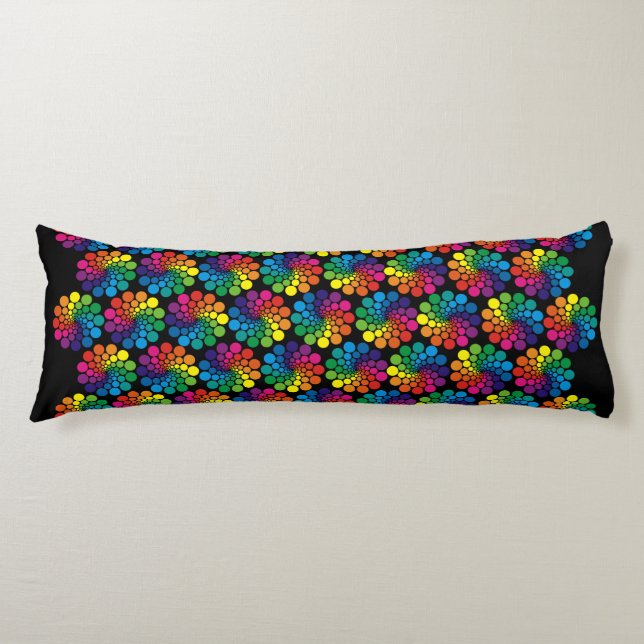 Color Points Circle Pattern + your background Body Pillow (Front)