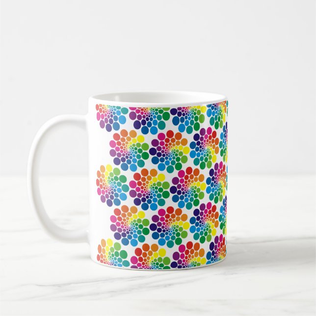 Color Points Circle Pattern + your background Coffee Mug (Left)