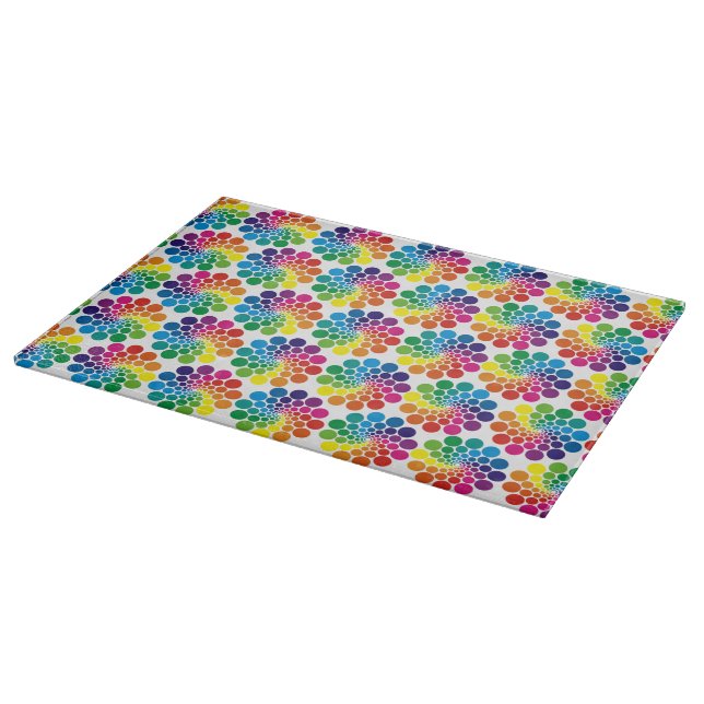 Color Points Circle Pattern + your background Cutting Board (Corner)