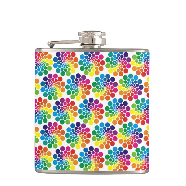 Color Points Circle Pattern + your background Flask (Front)