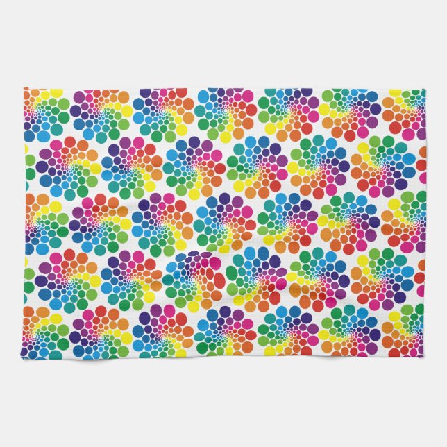 Color Points Circle Pattern + your background Kitchen Towel (Horizontal)