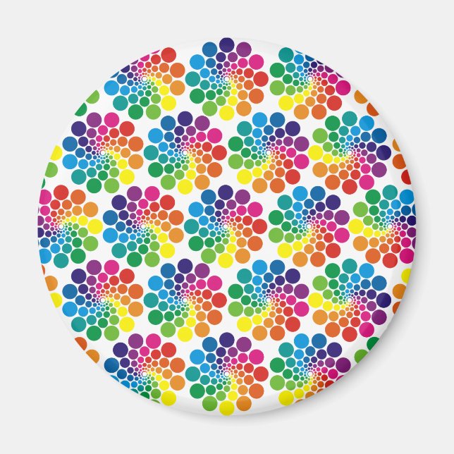 Color Points Circle Pattern + your background Magnet (Front)