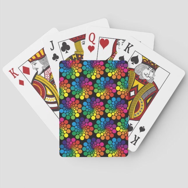 Color Points Circle Pattern + your background Poker Cards (Back)