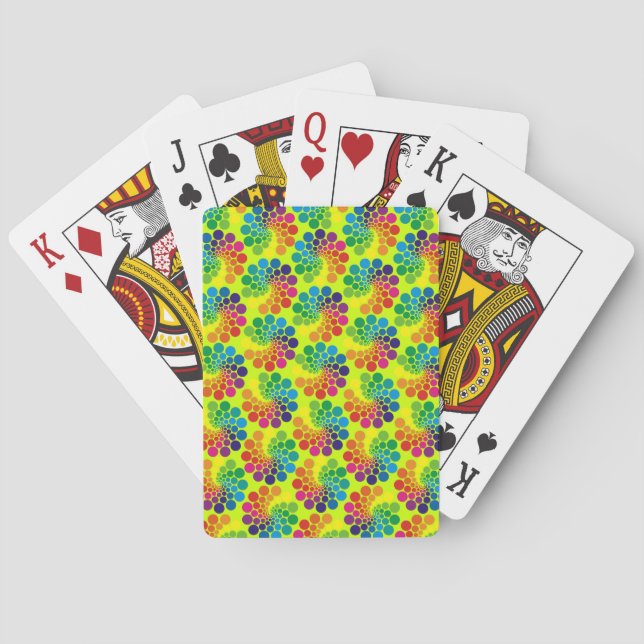 Color Points Circle Pattern + your background Poker Cards (Back)