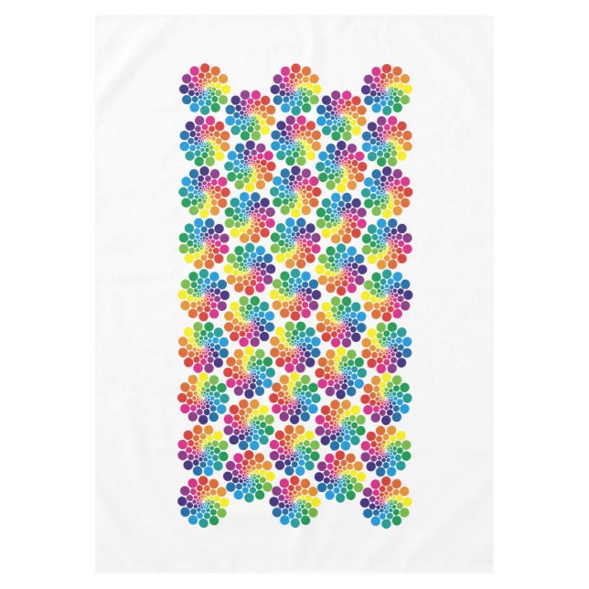 Color Points Circle Pattern + your background Tablecloth (Front)